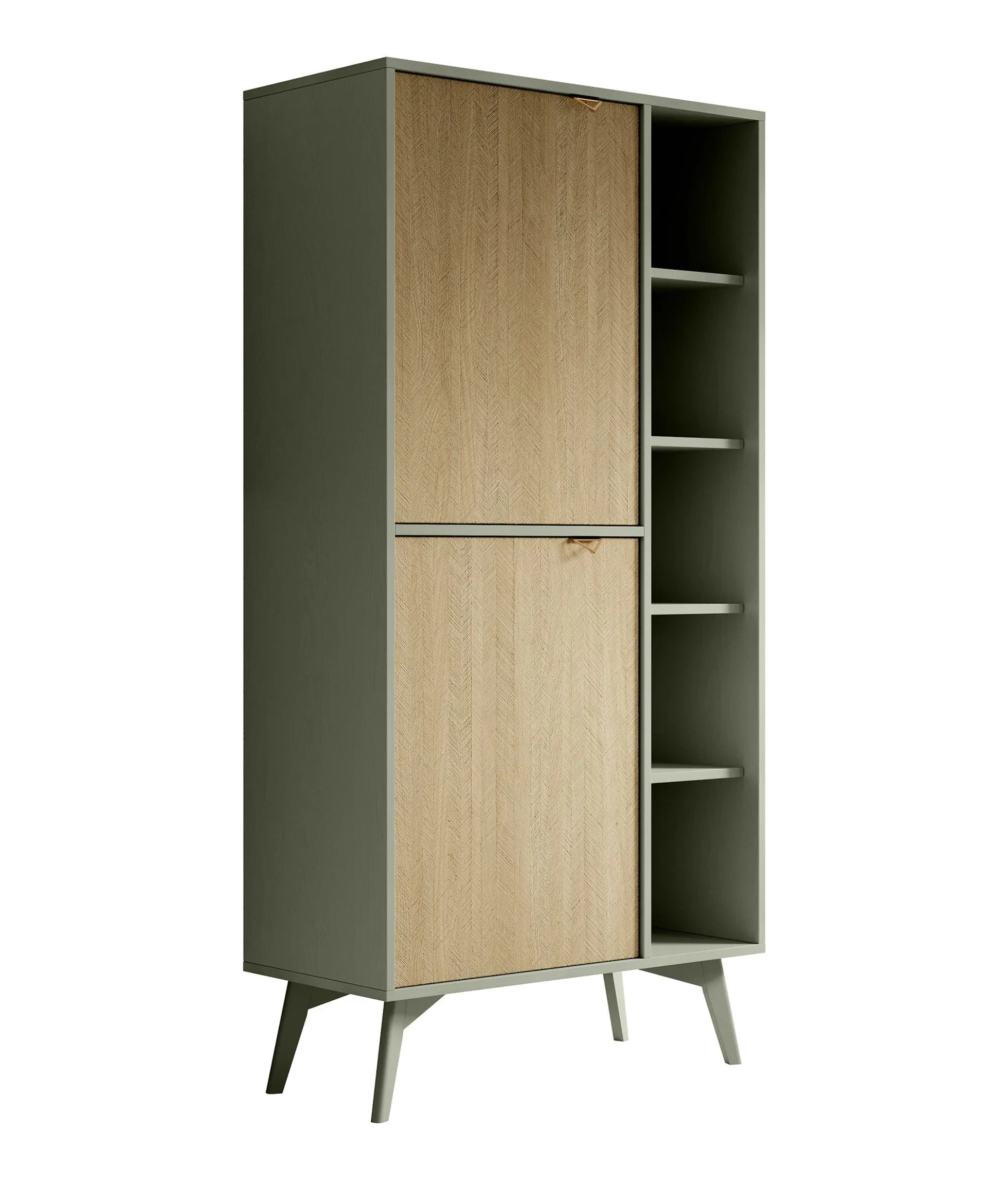 Essence - Boekenkast - Groen/licht eiken - 80x38x160 cm