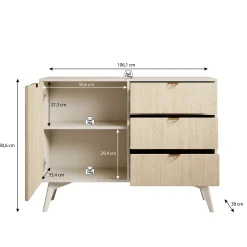 Essence - Dressoir - Beige/licht eiken - 106x38x81 cm