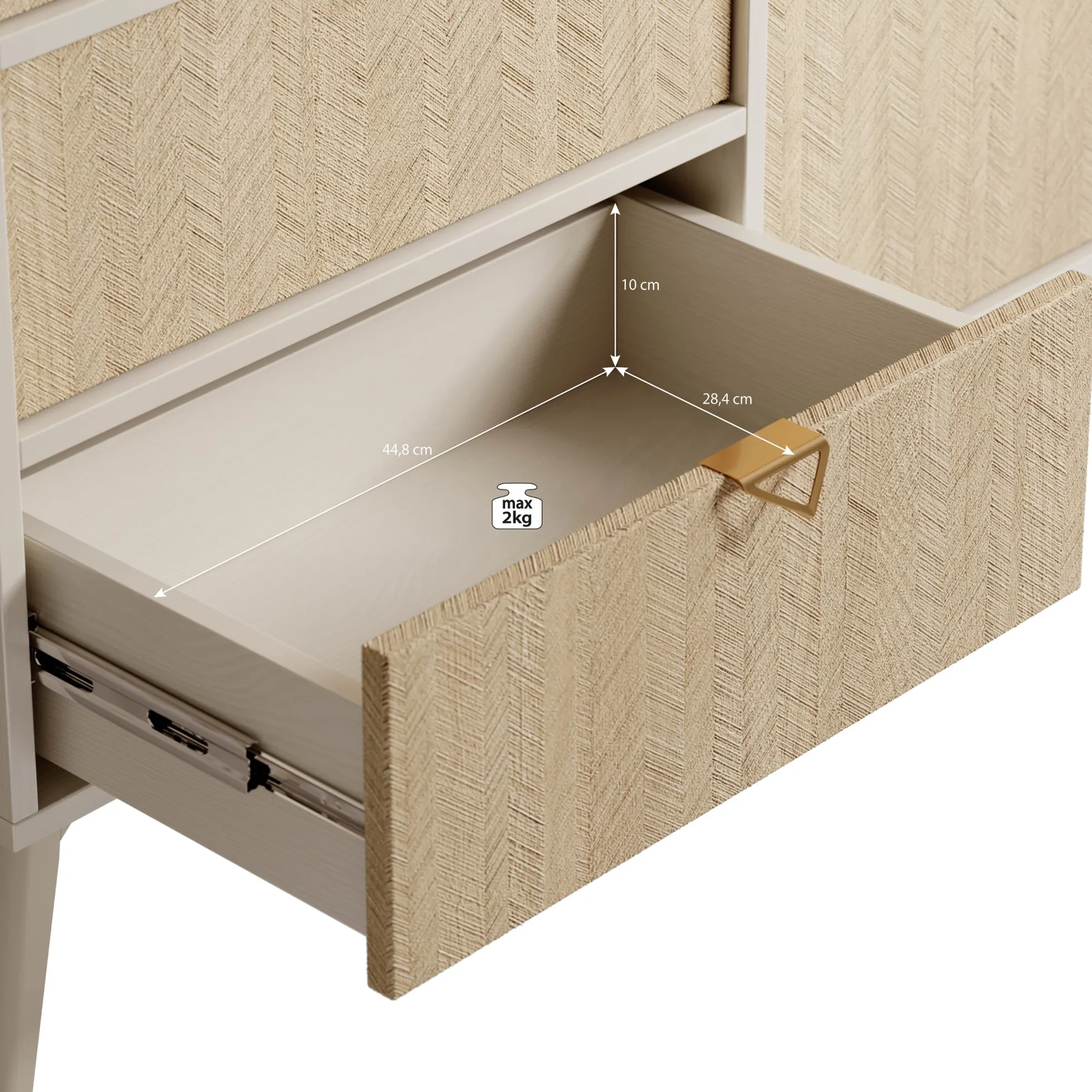 Essence - Dressoir - Beige/licht eiken - 158x38x81 cm