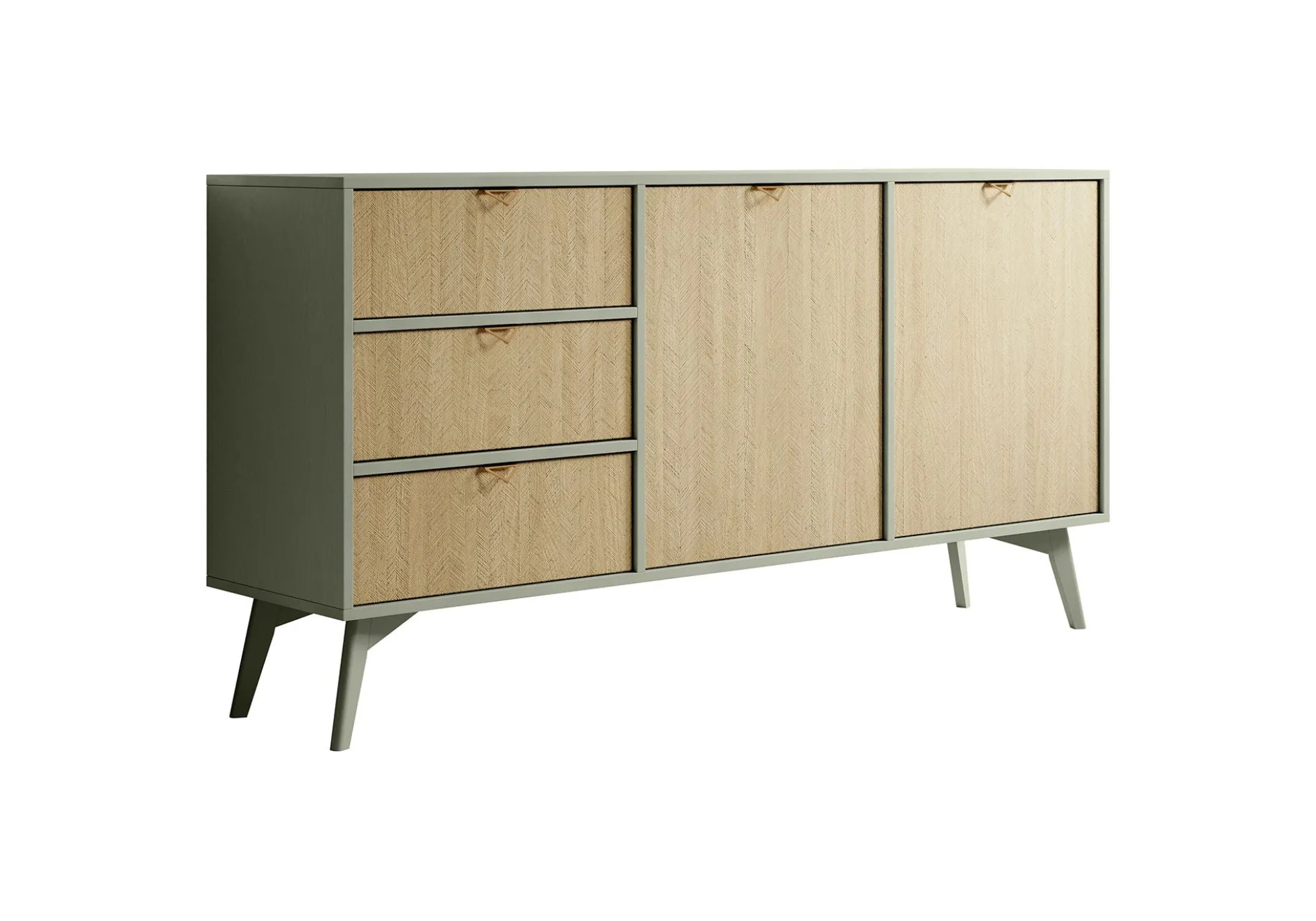 Essence - Dressoir - Groen/licht eiken - 158x38x81 cm