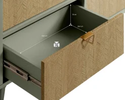 Essence - Dressoir - Groen/licht eiken - 158x38x81 cm