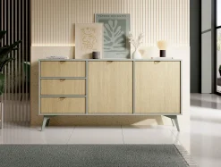 Essence - Dressoir - Groen/licht eiken - 158x38x81 cm