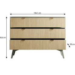 Essence - Ladekast - Groen - Licht eiken - 106x38x81 cm