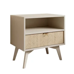 Essence - Nachtkastje - Beige/licht eiken - 54x38x54 cm