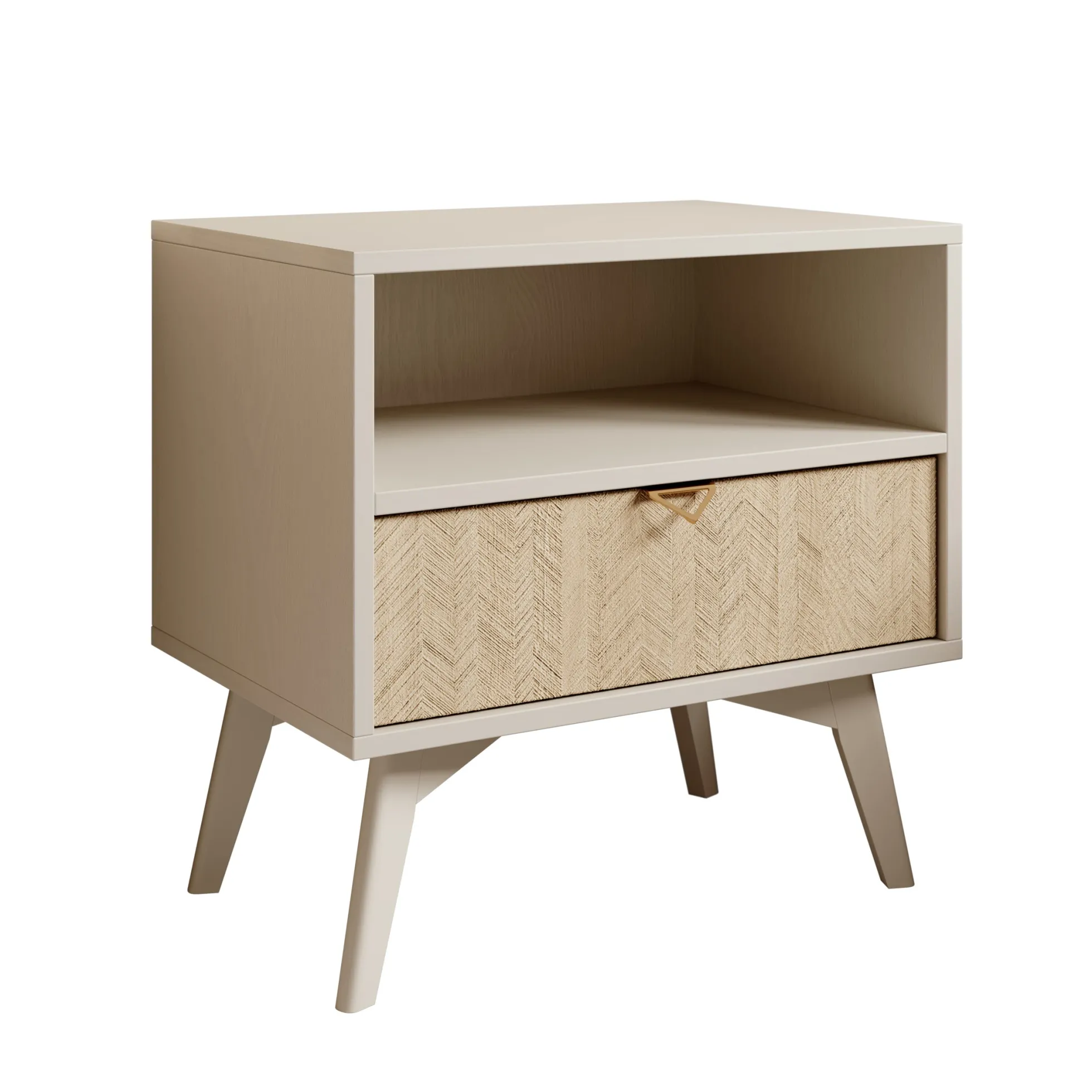 Essence - Nachtkastje - Beige/licht eiken - 54x38x54 cm