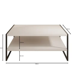 Etsu - Salontafel - Beige - 100x65x43 cm