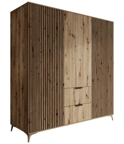 Evy - Kledingkast 3-deurs - Eiken - 185x60x192 cm