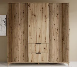 Evy - Kledingkast 3-deurs - Eiken - 185x60x192 cm