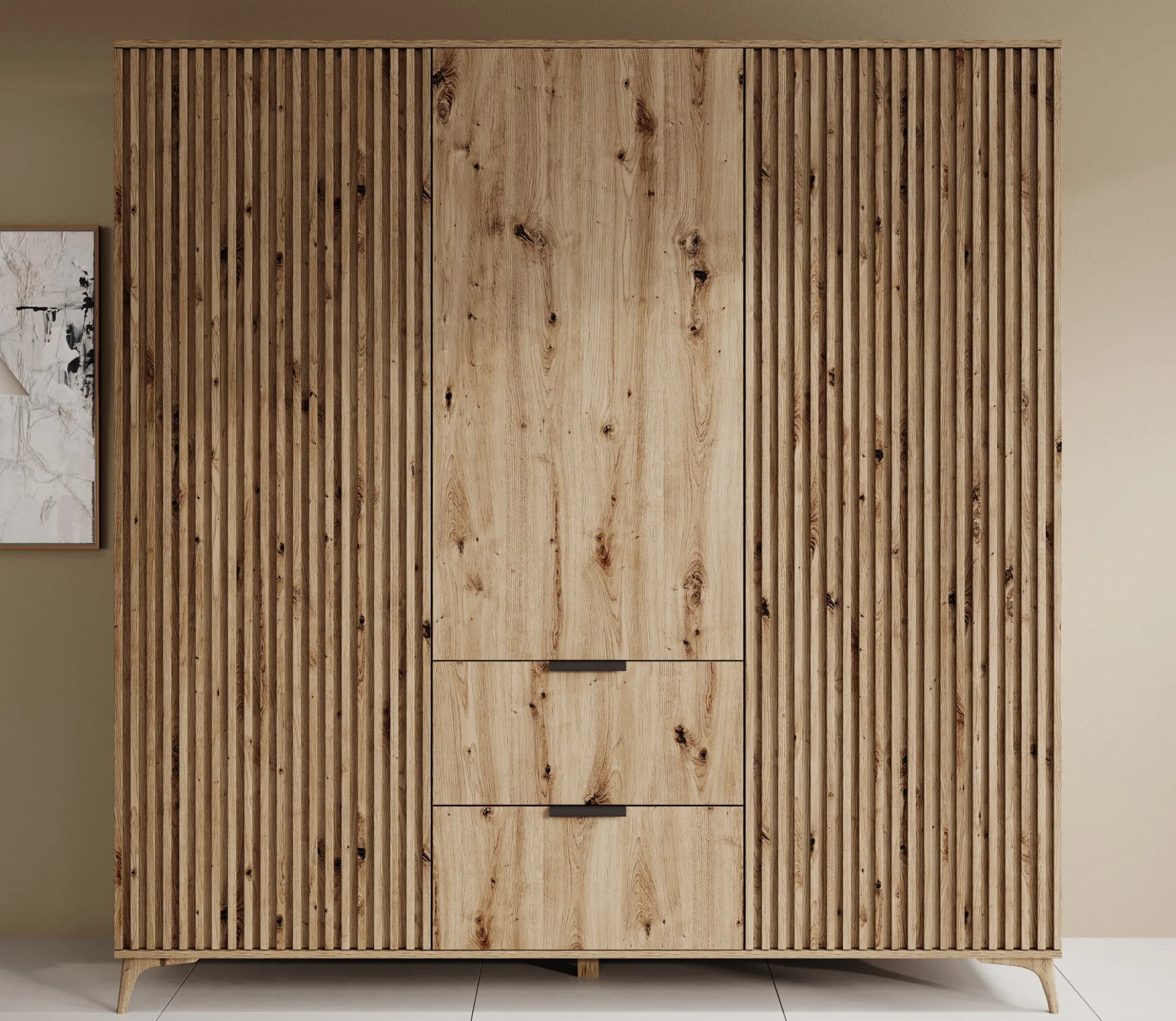 Evy - Kledingkast 3-deurs - Eiken - 185x60x192 cm