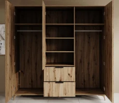 Evy - Kledingkast 3-deurs - Eiken - 185x60x192 cm