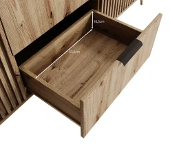 Evy - Kledingkast 3-deurs - Eiken - 185x60x192 cm