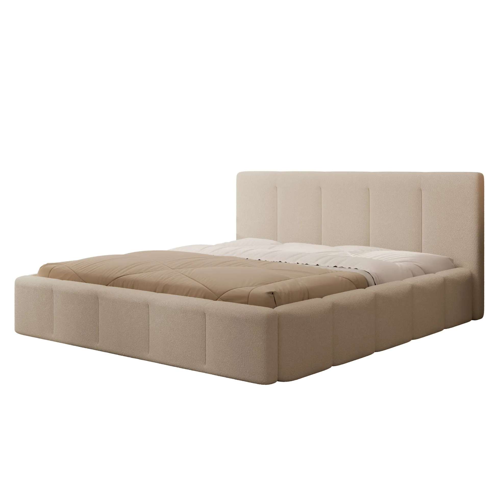 Excalibur - Tweepersoonsbed - Teddystof beige - 180x200 cm