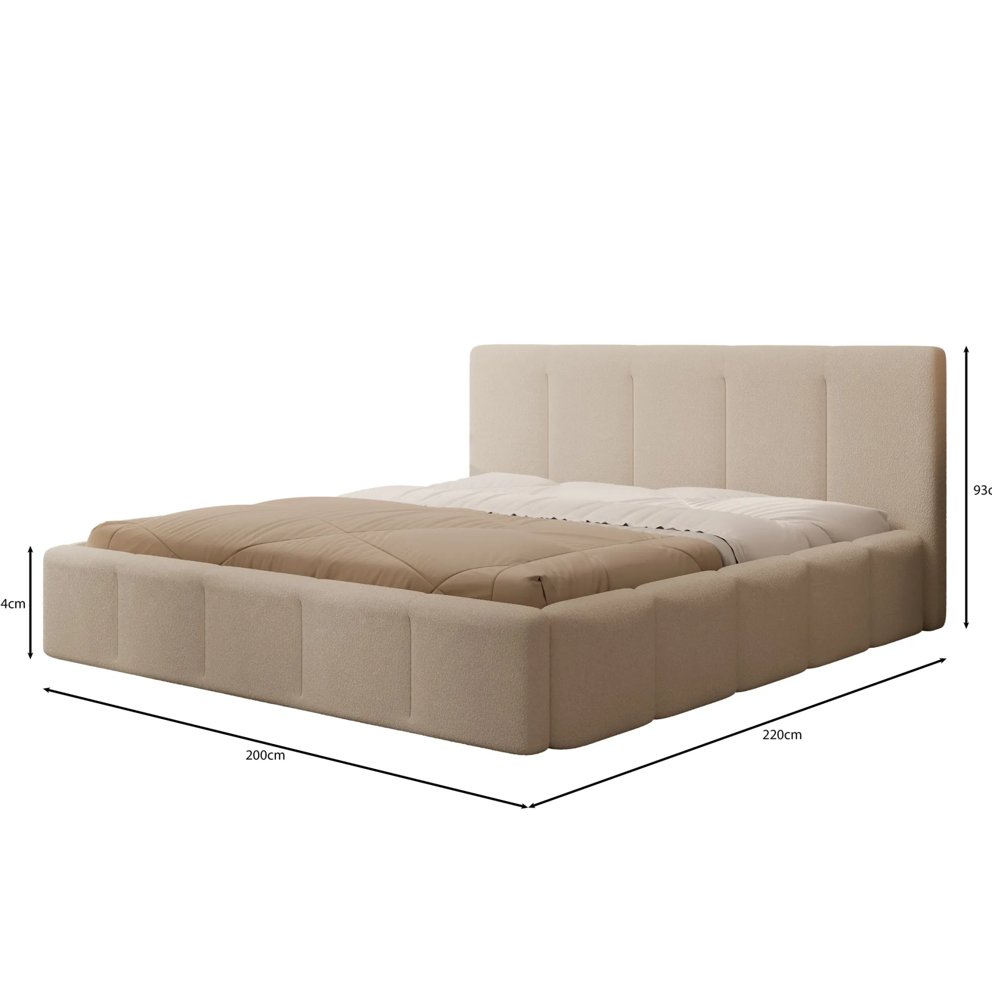 Excalibur - Tweepersoonsbed - Teddystof beige - 180x200 cm