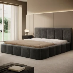 Excalibur - Tweepersoonsbed - Zwart velvet - 180x200 cm