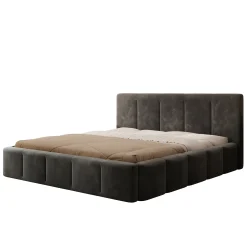 Excalibur - Tweepersoonsbed - Zwart velvet - 180x200 cm