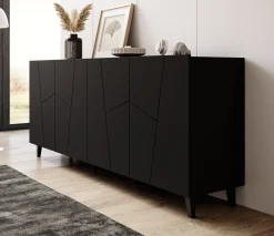 Ezer - Dressoir - Zwart - 200x40x82 cm