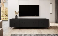 Ezer - TV-Meubel - Mat zwart