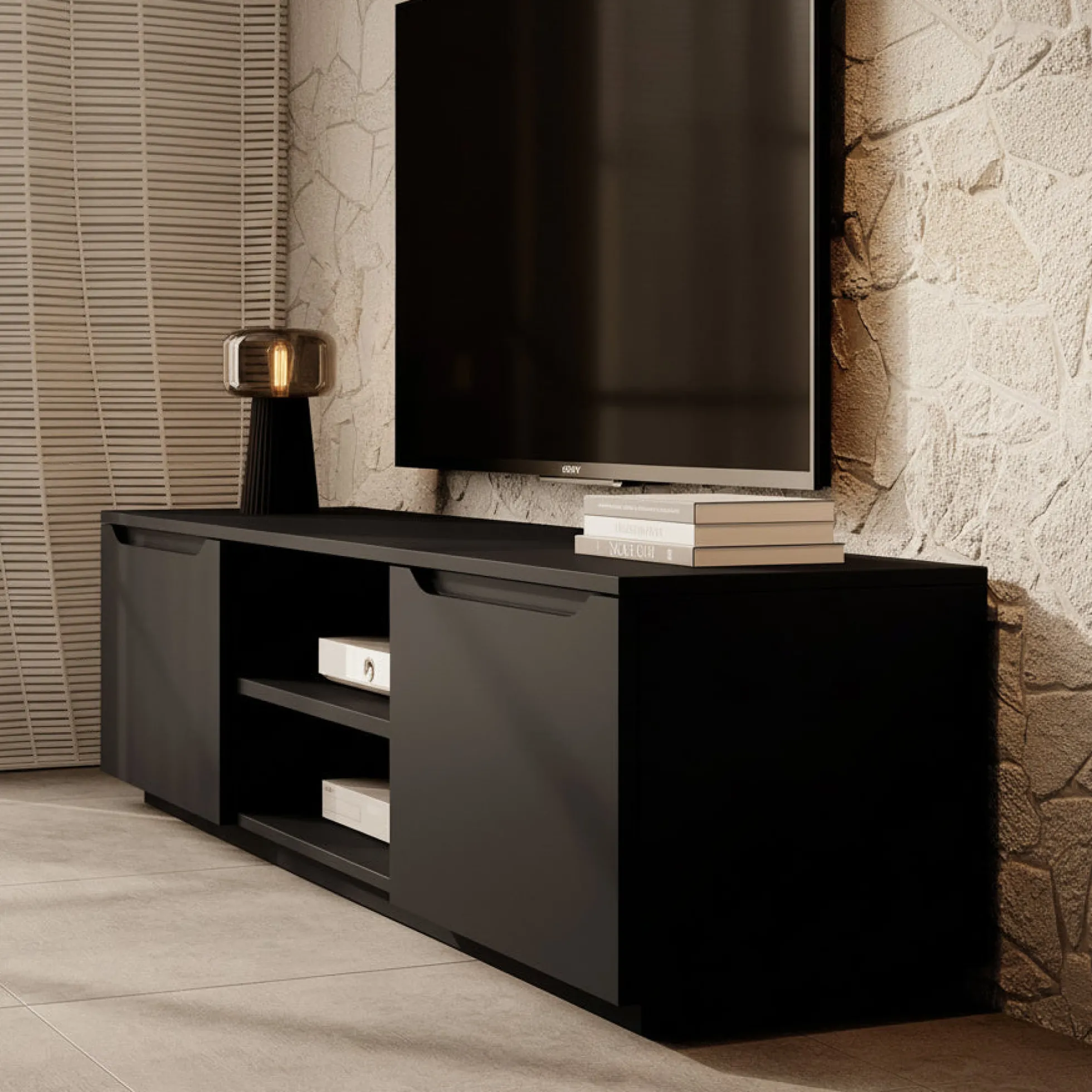 Fairmont - TV-Meubel - Mat zwart - 160 cm