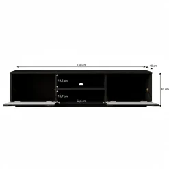 Fairmont - TV-Meubel - Mat zwart - 160 cm