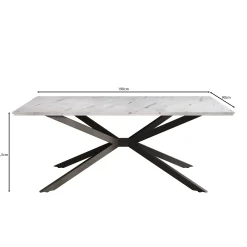 Faithley - Eetkamertafel - Betonlook - 190x90x74 cm