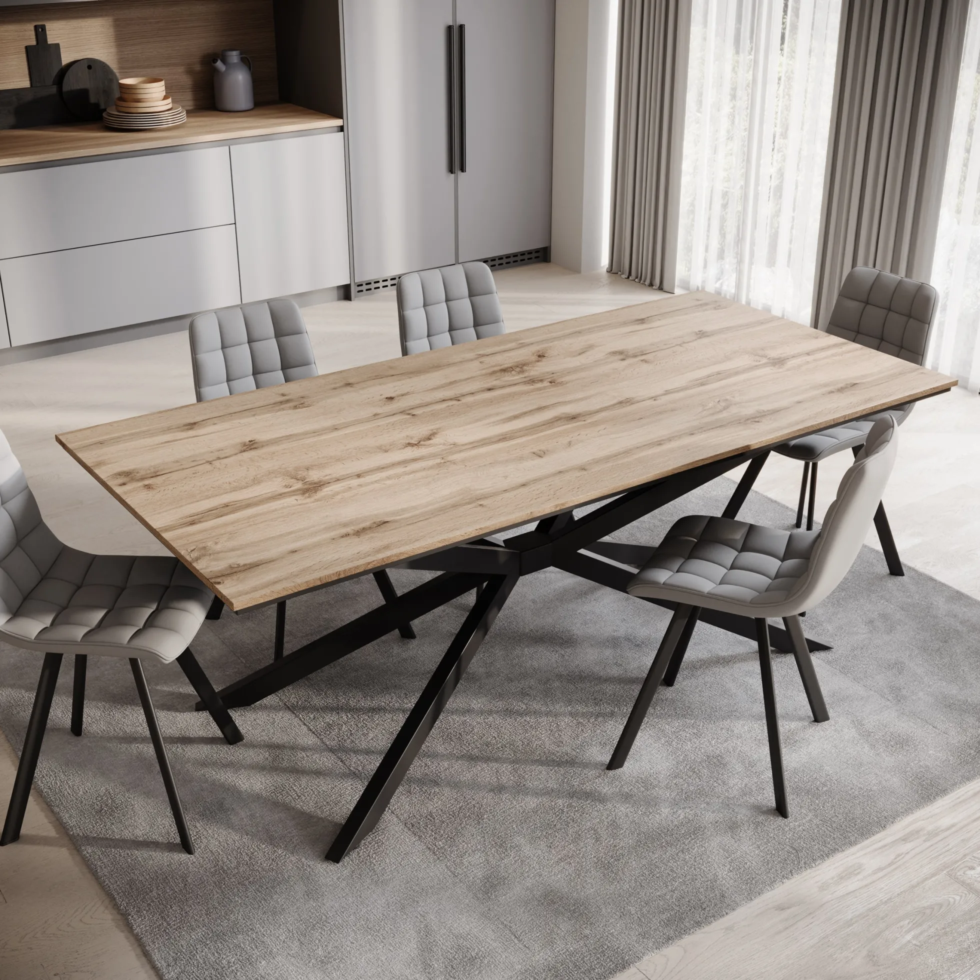 Faithley - Eetkamertafel - Eiken - 190x90x74 cm