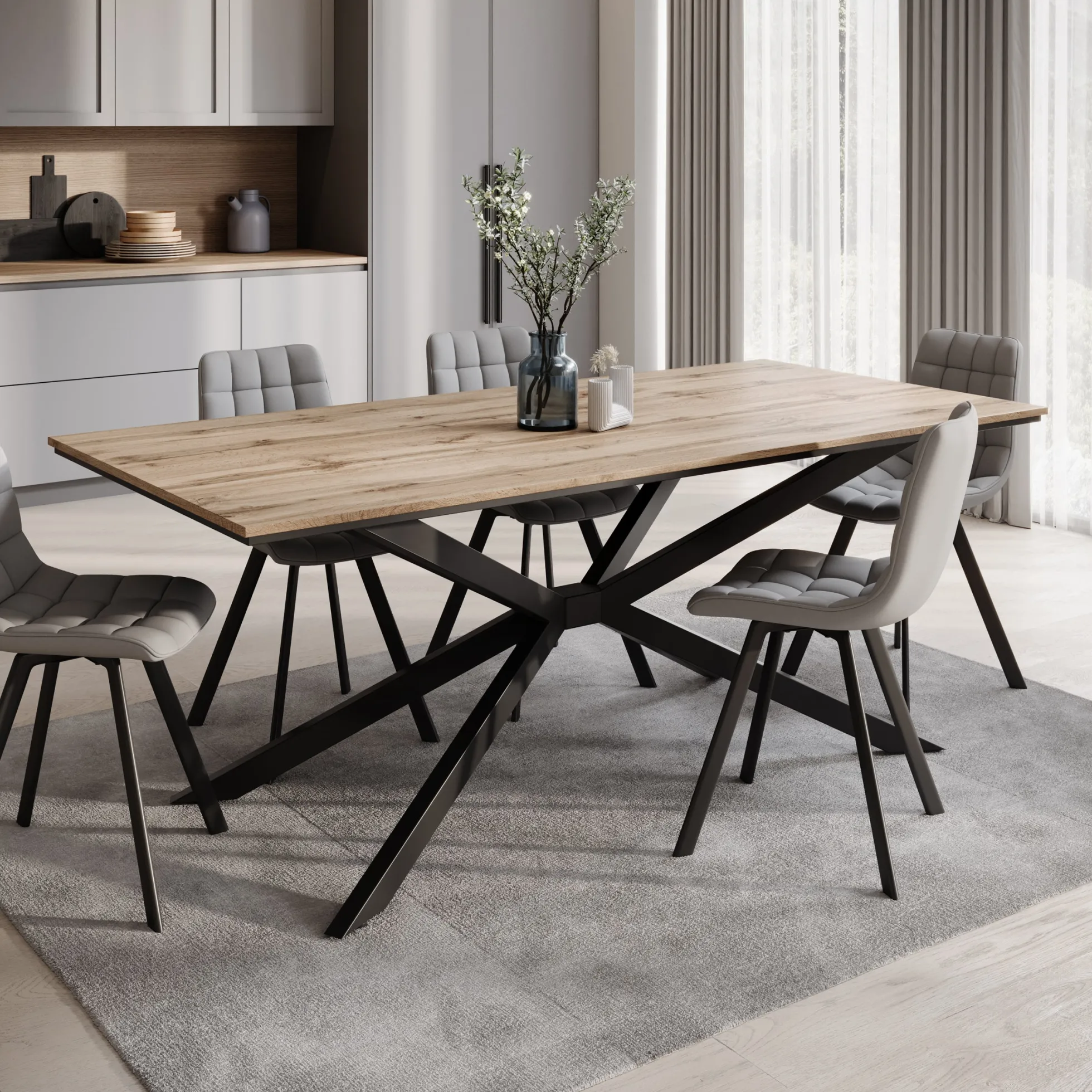 Faithley - Eetkamertafel - Eiken - 190x90x74 cm