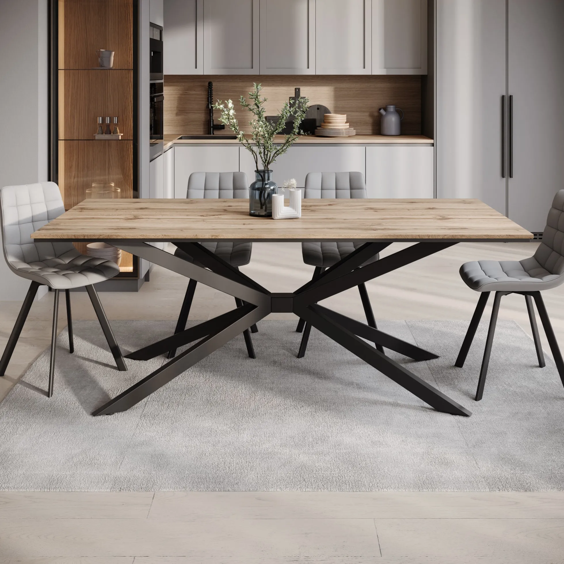 Faithley - Eetkamertafel - Eiken - 190x90x74 cm
