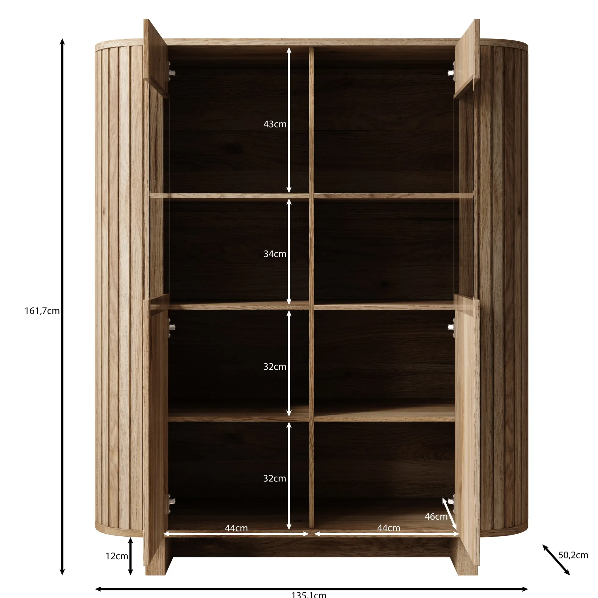Falero - Buffetkast - Eiken - 135x50x162 cm