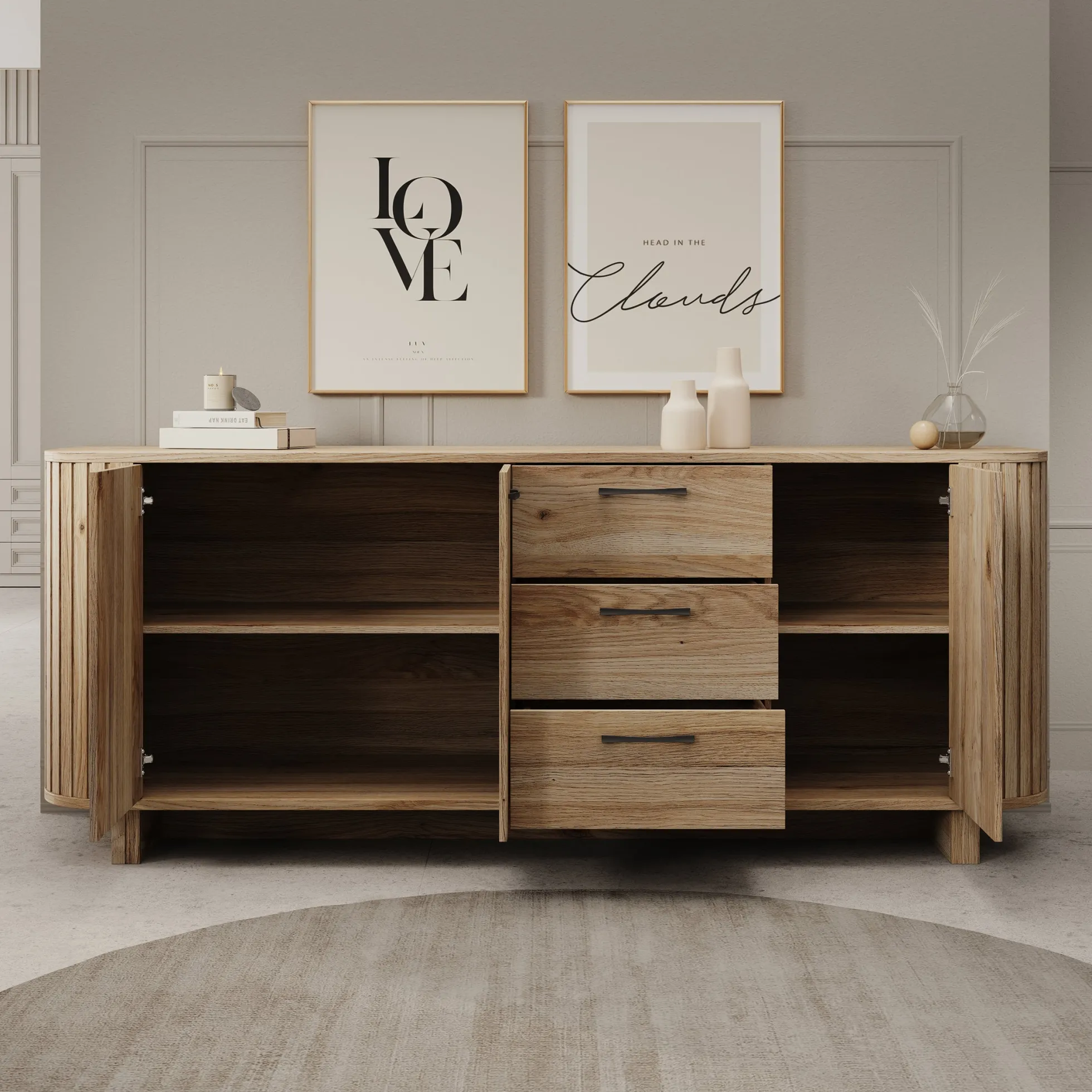 Falero - Dressoir - Eikenpatroon - 220x50x88 cm