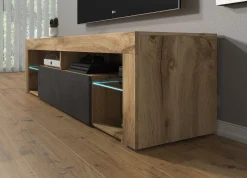 Fancy - TV-Meubel - Grijs/eiken - 140 cm