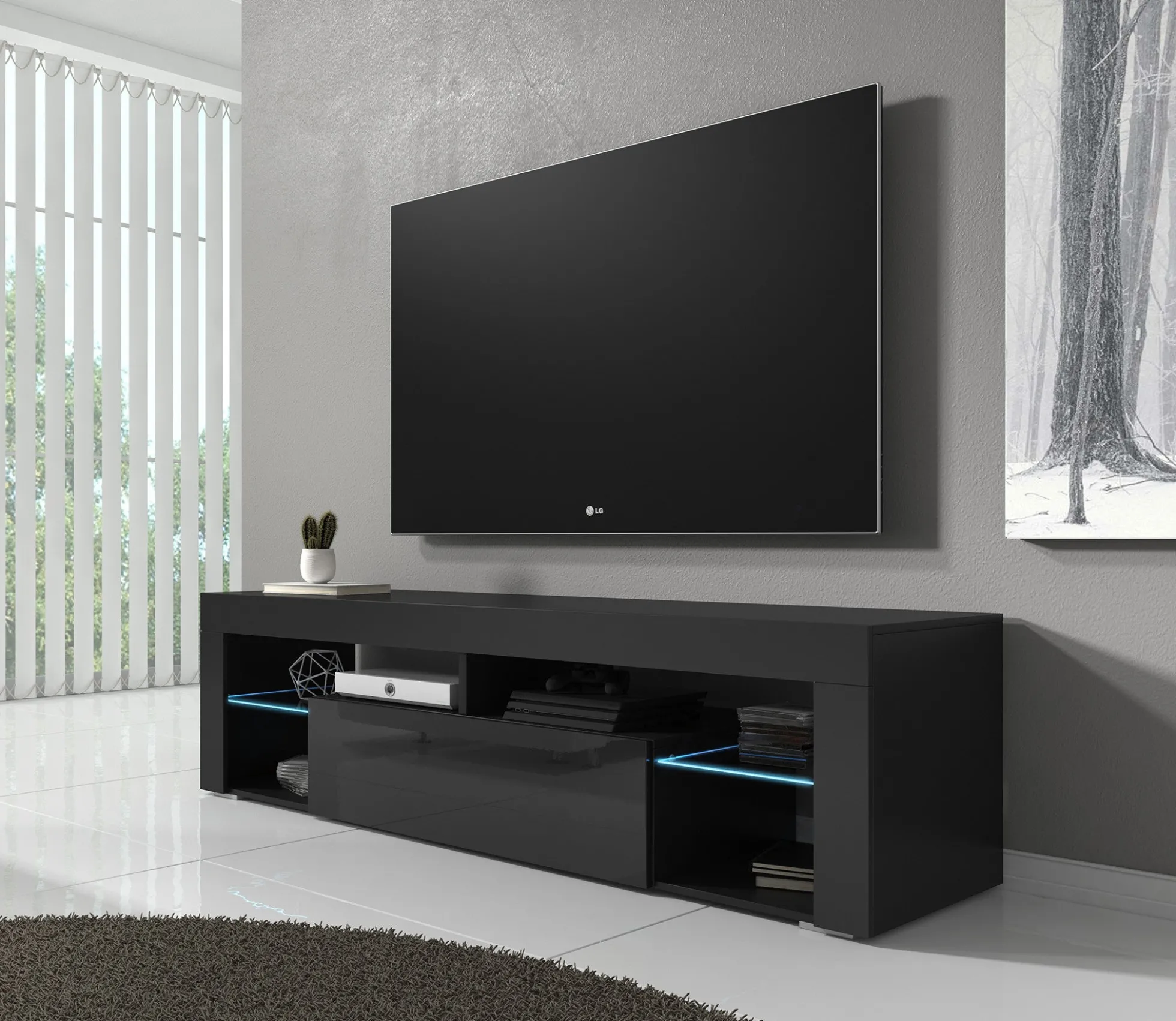 Fancy - TV-Meubel - Zwart - 140 cm