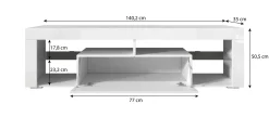 Fancy - TV-Meubel - Zwart - 140 cm