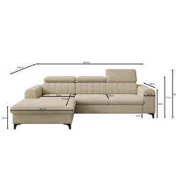 Fanoe - Hoekbank 3-zits met chaise longue - Stof beige - Links