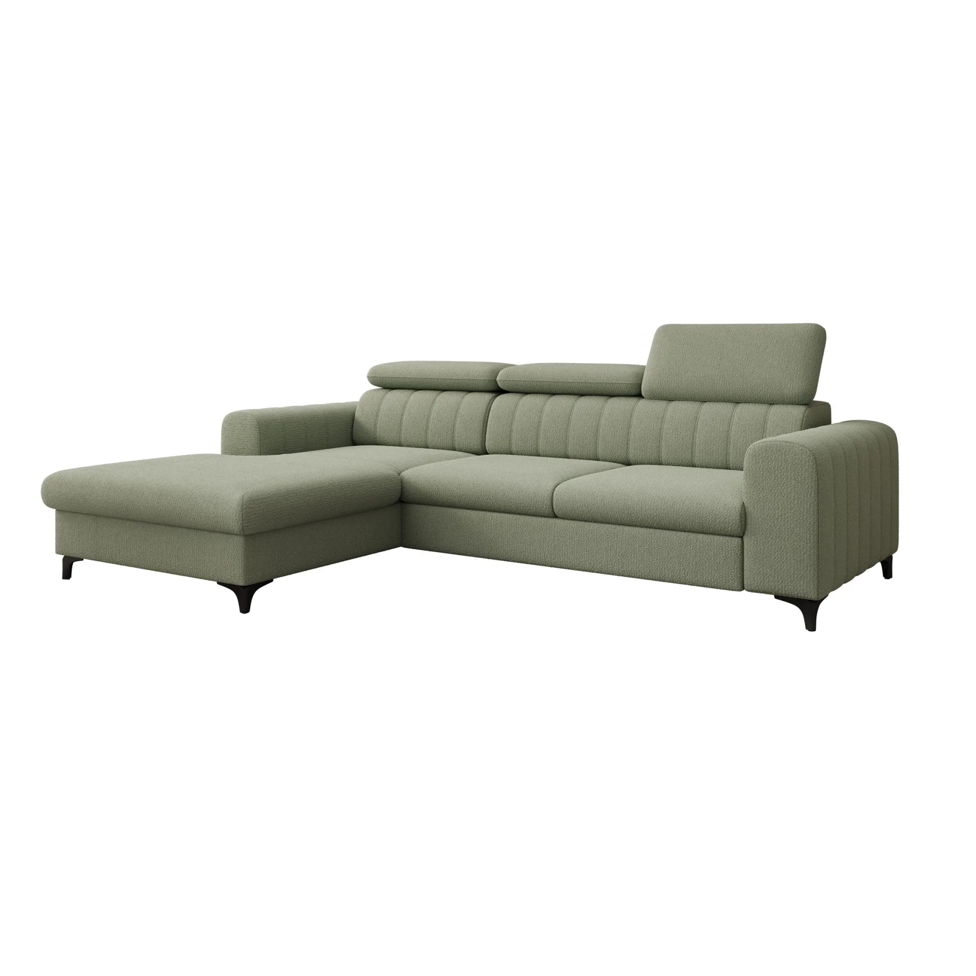 Fanoe - Hoekbank 3-zits met chaise longue - Stof groen - Links