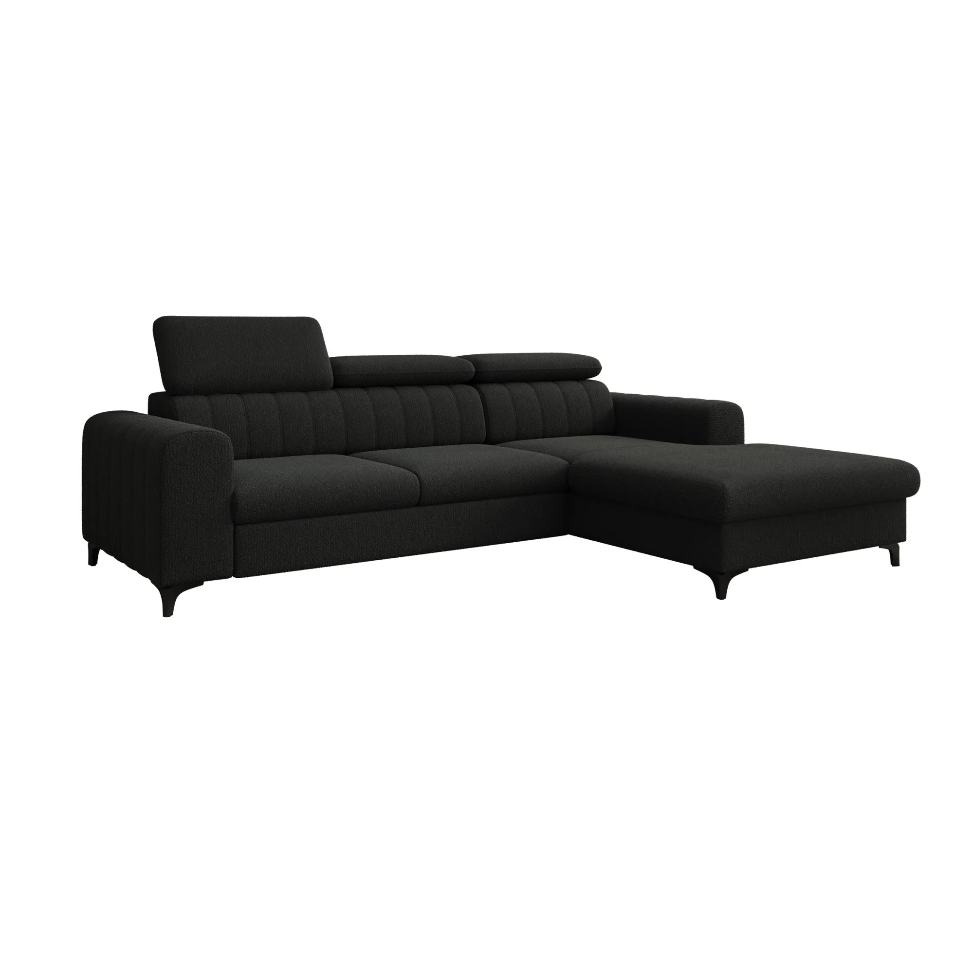 Fanoe - Hoekbank 3-zits met chaise longue - Stof zwart - Rechts