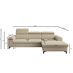 Fanoe - Hoekbank 3-zits met chaise longue - Stof beige - Rechts