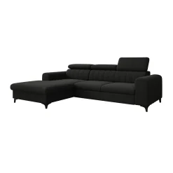Fanoe - Hoekbank 3-zits met chaise longue - Stof zwart - Links
