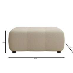 Feather - Poef - Teddystof taupe - 93x62x38 cm
