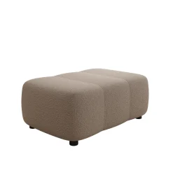 Feather - Poef - Teddystof taupe - 93x62x38 cm