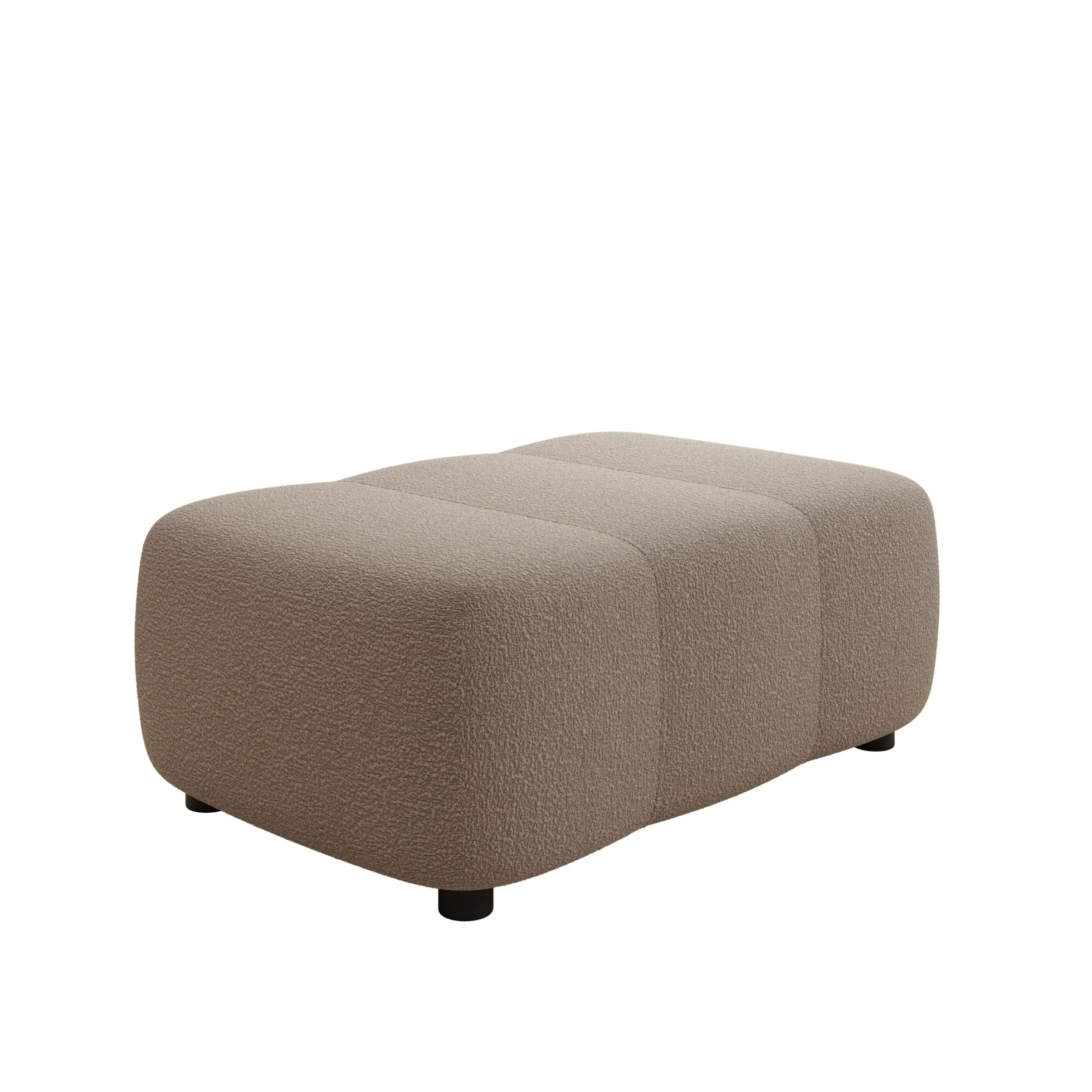 Feather - Poef - Teddystof taupe - 93x62x38 cm