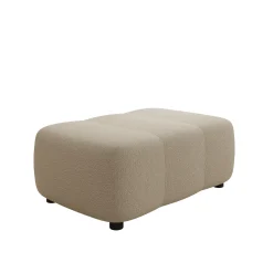 Feather - Poef - Teddystof beige - 93x62x38 cm