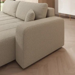 Feather L - Hoekbank - Teddystof beige - Rechts
