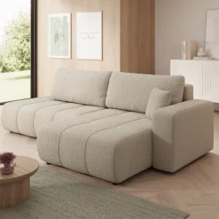 Feather L - Hoekbank - Teddystof beige - Rechts