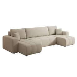 Feather U - Hoekbank - Teddystof beige - Universeel