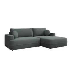Fensa - Hoekbank 3-zits met chaise longue - Stof grijs - Rechts