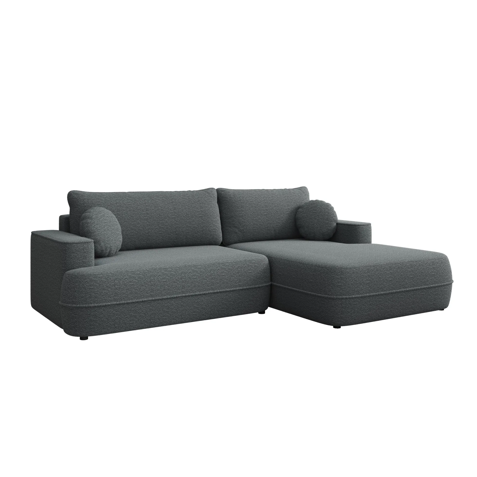 Fensa - Hoekbank 3-zits met chaise longue - Stof grijs - Rechts