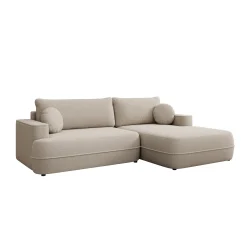 Fensa - Hoekbank 3-zits met chaise longue - Stof beige - Rechts