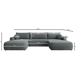 Fensa XL - Hoekbank 5-zits met chaise longue - Stof beige