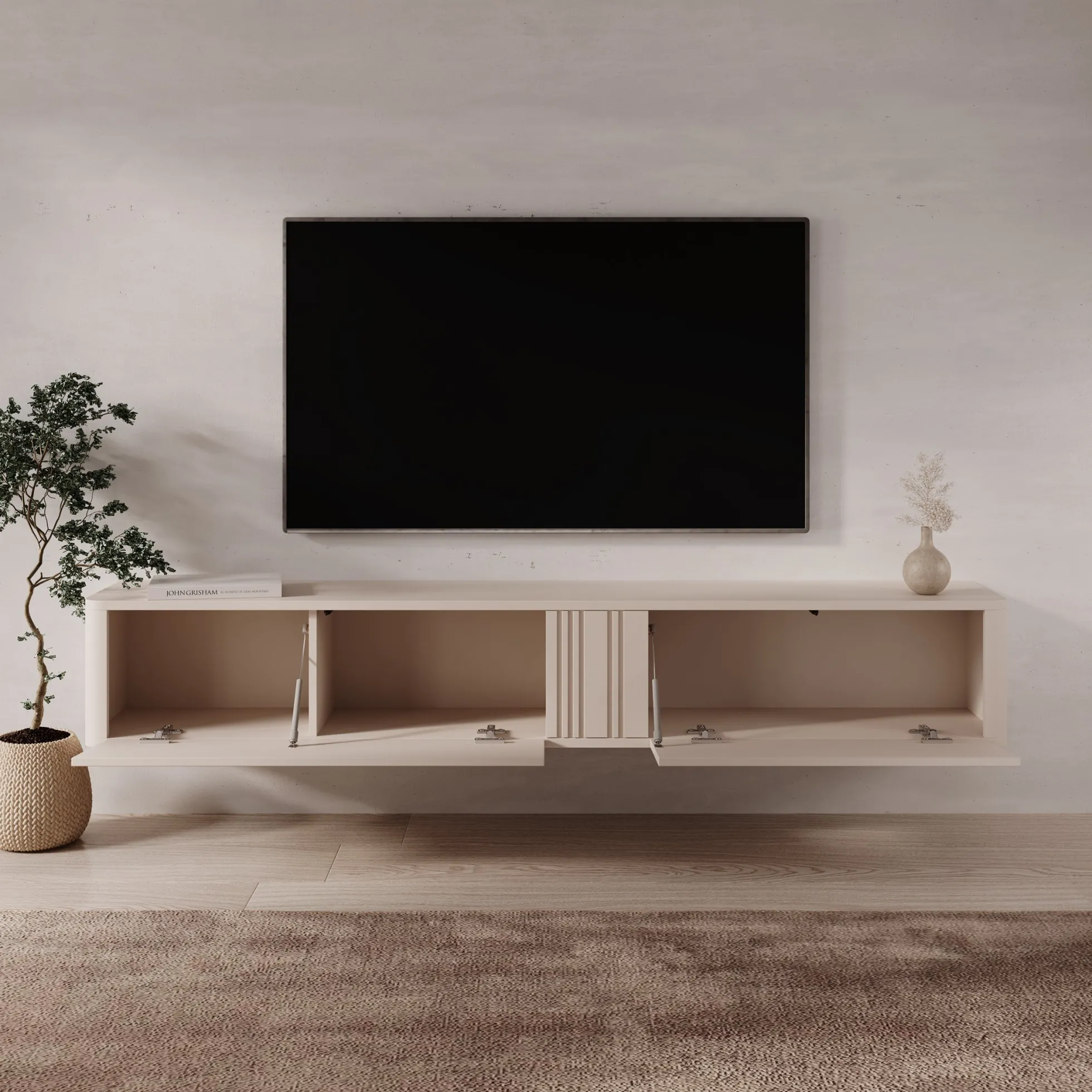 Fermano - TV-Meubel - Beige - 190x31x30 cm