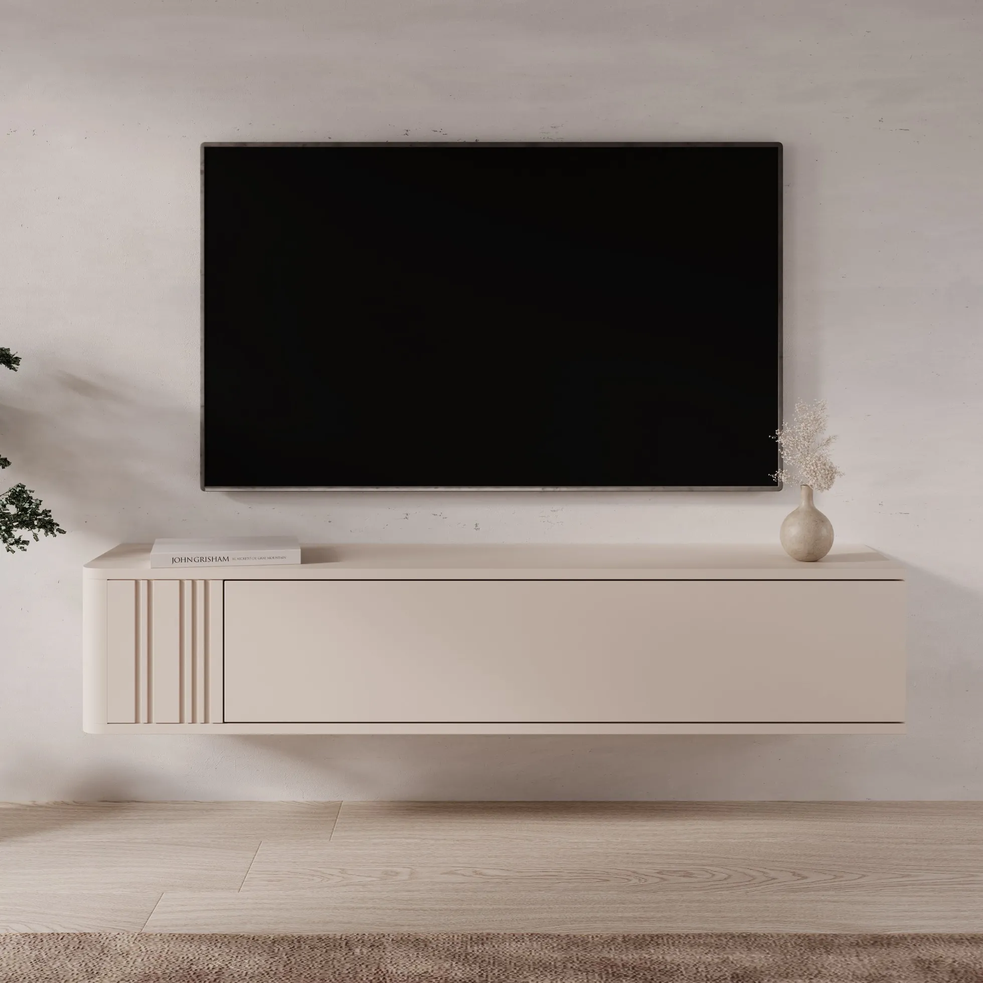 Fermano - TV-Meubel - Beige - 150x31x30 cm